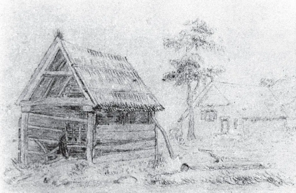 Амбар и фермерский дом Карандаш Февраль 1864 20 27 см Неизвестно - фото 11