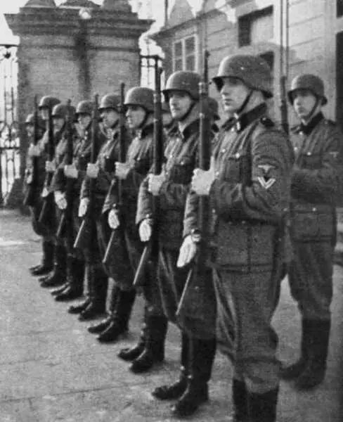 Парадный строй солдат штандарта СС Фюрер в Пражском Граде 1938 год Части - фото 55
