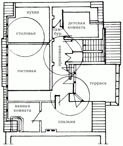 Рис 83 Чердачная квартира с террасой на крыше Спальная комната и прихожая - фото 86