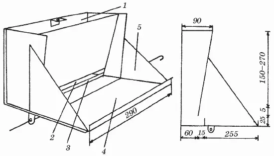 Рис 18 Бункерная кормушка размеры даны в мм 1 бункер 2 лоток 3 - фото 19
