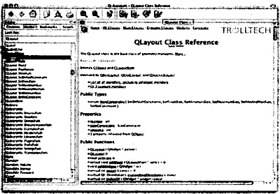 Рис 17 Просмотр документации Qt программой Qt Assistant в системе Mac OS X - фото 8