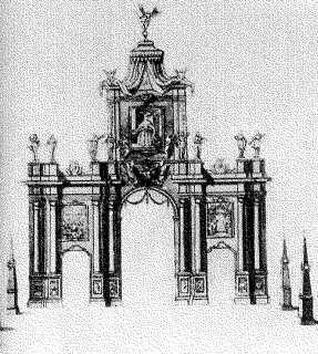 Деревянные Красные ворота в Москве М Земцов 1742 г Гравюра ГЛ Качалова - фото 31
