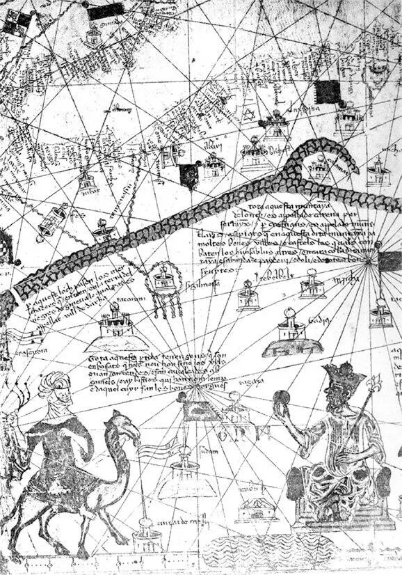 Фрагмент из каталонского атласа 1375 года изданного на Майорке Здесь - фото 5