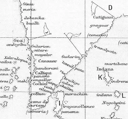 Карта Индии 1502 г ШриЛанка изображена в числе полумифических островов - фото 30