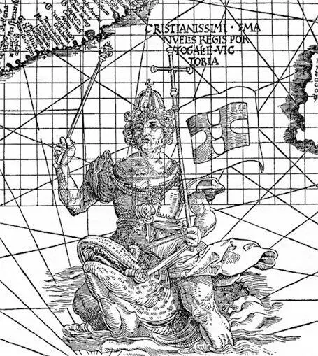 Мануэл изображенный в образе морского короля на карте мира 1516 г - фото 48