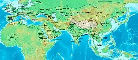 Вот он Тюркский каганат протянувшийся от Черного моря на западе до Японского - фото 13
