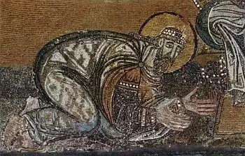 Мозаика с изображением императора Льва VI перед Христом над главным входом в - фото 18
