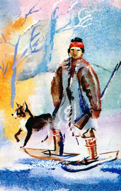 СОБАКИ И ЧЕЛОВЕК Возле чума на синем снегу три собаки сидели пастушеская - фото 119