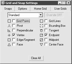 Рис 149Окно Grid and Snap Settings Настройки сетки и привязок с - фото 1158
