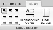 Рис 512Кнопки для выравнивания текста в ячейках таблицы Изменение размера и - фото 235