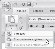 Рис 525Меню кнопки Вставить 5 Откроется окно специальной вставки в котором - фото 248