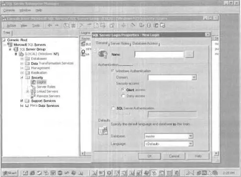 РИС 322 Диалоговое окно SQL Server Login Properties предназначенное для - фото 43
