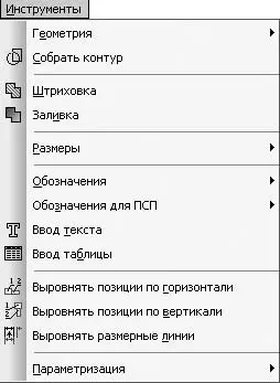 Рис 124Меню Инструменты Рассмотрим команды данного меню Геометрия - фото 31