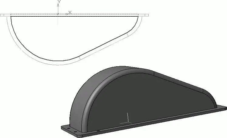 Рис 398Эскиз боковой стенки и сама стенка приклеенная выдавливанием к - фото 573
