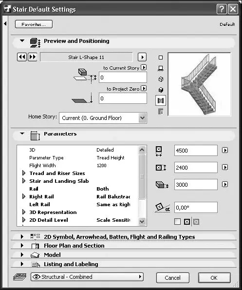 Рис 612 Окно настройки параметров лестниц В разделе Preview and Positioning - фото 238