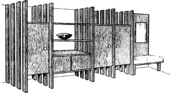Рис 99 Прихожая стеллажного типа Каркас шкафа состоит из деревянных брусков - фото 125