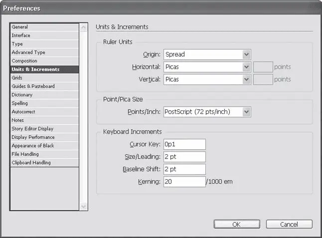 Рис 76 Настройки единиц измерения InDesign В области Ruler UnitsЕдиницы - фото 152