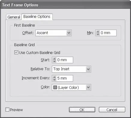 Рис 1316 Диалоговое окно Text Frame Options Настройки текстового фрейма - фото 262