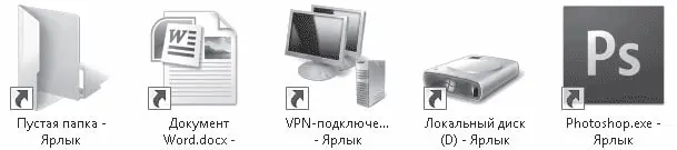 Рис П5 Ярлык для папки текстового документа сетевого подключения жесткого - фото 249