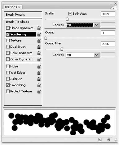 Рис 1228 Палитра Brushes Кисти раздел Scattering Распыление Ползунок - фото 132