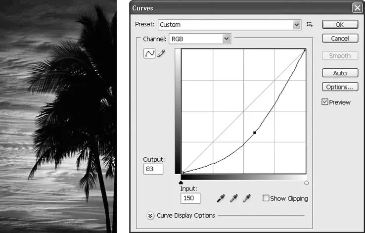Рис 1319 Изменение яркости изображения с помощью команды Curves Кривые - фото 170