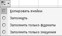 Рис 33Выбор варианта автозаполнения ячеек В данном меню укажите подходящий - фото 43