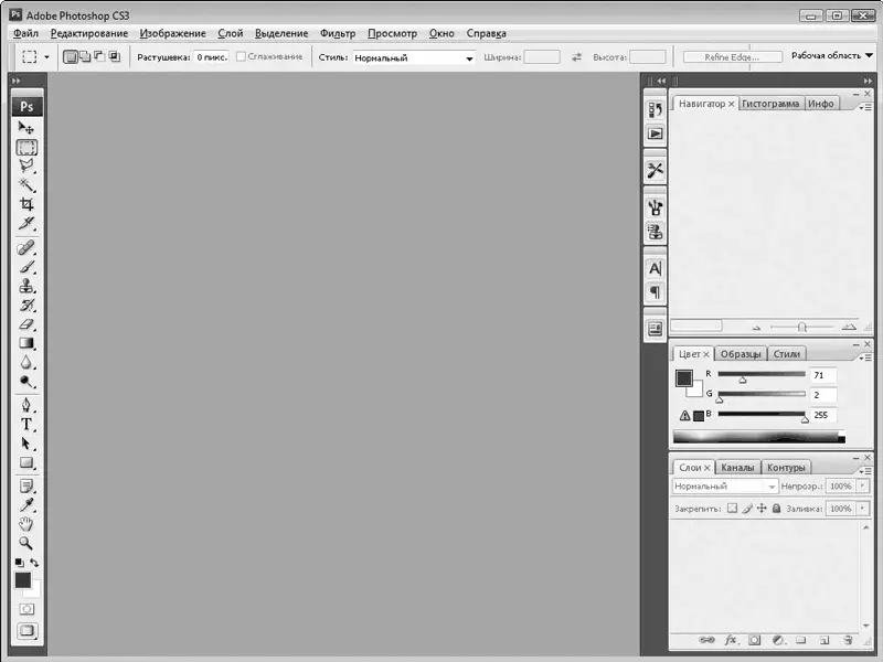 Рис 21Окно программы Photoshop В окне приложения Photoshop содержатся - фото 17