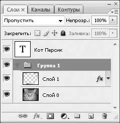 Рис 510Слой 0 и Слой 1 помещены в группу Можно создать группу и другим - фото 61