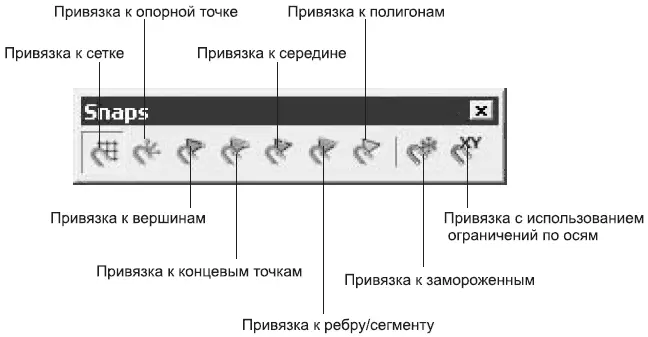 Рис 117Плавающая панель Snaps Привязки Плавающая панель инструментов - фото 65