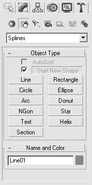 Рис 218Группа Splines Сплайны категории Shapes Формы командной панели В - фото 121