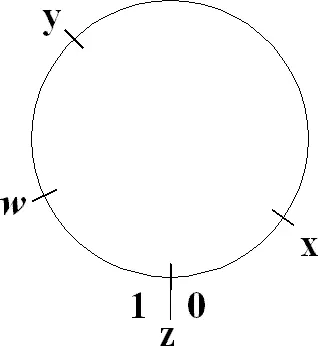 Рис 15 Четыре точки на единичной окружности Таким образом точки x y и w - фото 123