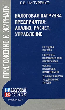 Е. Чипуренко Налоговая нагрузка предприятия: анализ, расчет, управление обложка книги