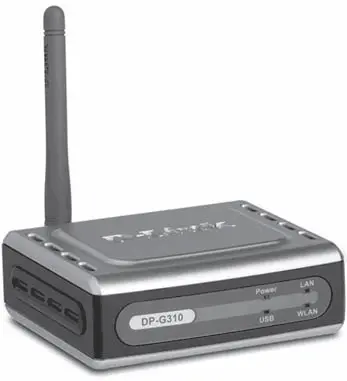 Рис 107 Внешний вид принтсервера DLink DPG310 Принтсервер поддерживает - фото 90