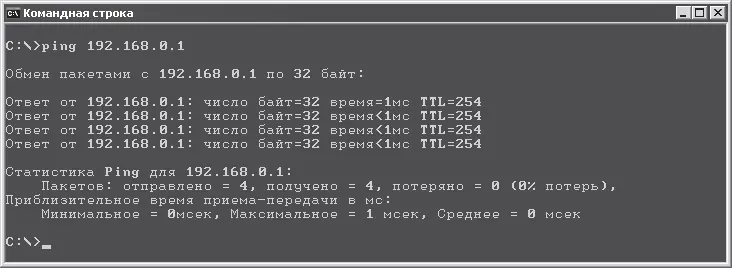 Рис 168 Удачное выполнение команды Внимание В качестве адреса в примере - фото 206