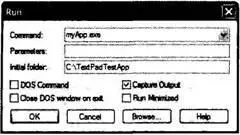 Рис 27 Указание редактору TextPad запустить myAppexe После щелчка на кнопке - фото 16