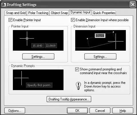 Рис 28 Настройка режима Dynamic Input Динамический ввод На вкладке Dynamic - фото 67