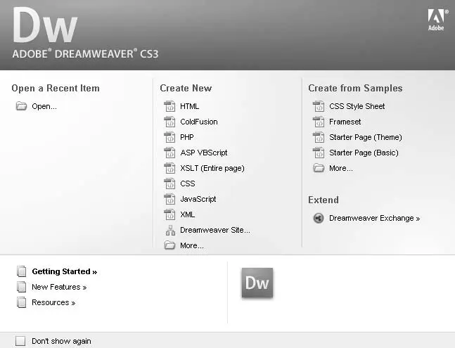 Рис 87Начало работы с программой Adobe Dreamweaver CS3 Создадим новый пустой - фото 79