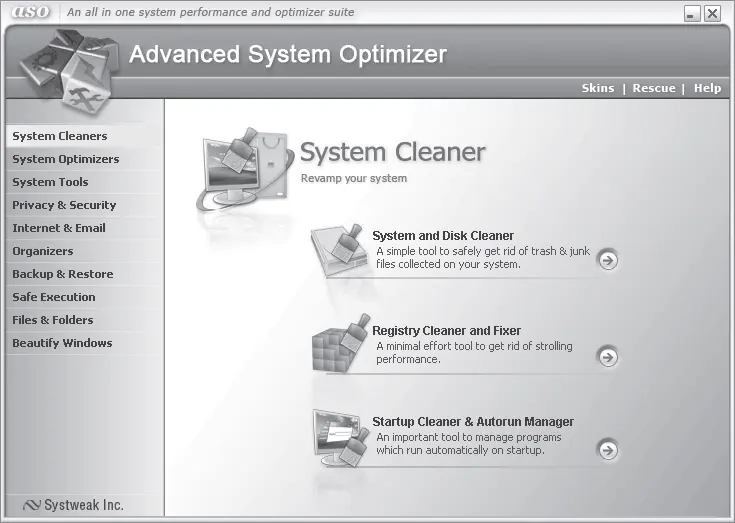 Рис 517 Окно программы Advanced System Optimizer После первого запуска - фото 169