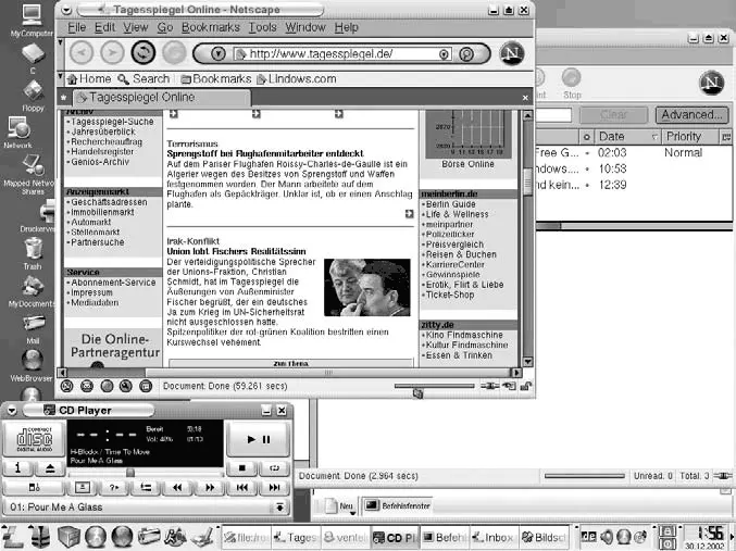 Рис 56Интерфейс Lindows Достоинства Lindows очевидны можно скачать из - фото 84