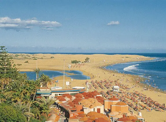 На пляже Маспаломаса Дюны Маспаломаса Las Dunas de Maspalomas Среди - фото 10