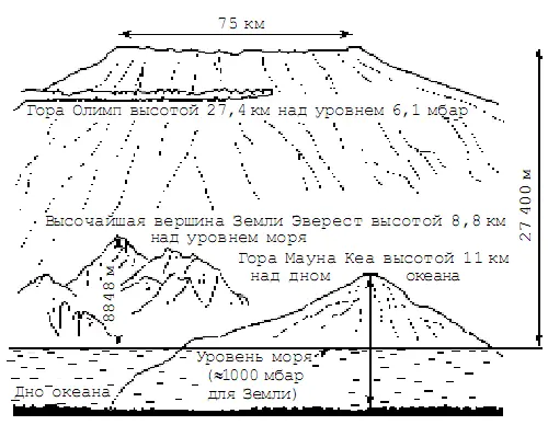 Рис 34 Сравнительная схема высот горы Олимп и Эвереста Семейство гигантских - фото 37