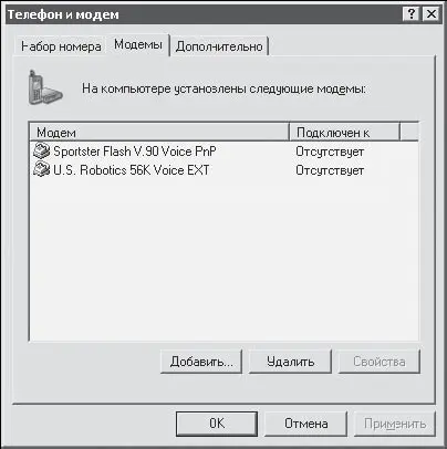Рис 124Вкладка Модемы окна Телефон и модем 3 При установке модема - фото 27
