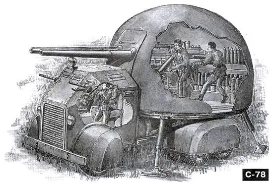 Проект американского двухорудийного бронеавтомобиля береговой обороны 1940 г - фото 178