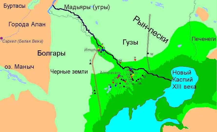 Условные обозначения Рис 3 Волжская Хазария в VIXIII вв Наши наблюдения - фото 4