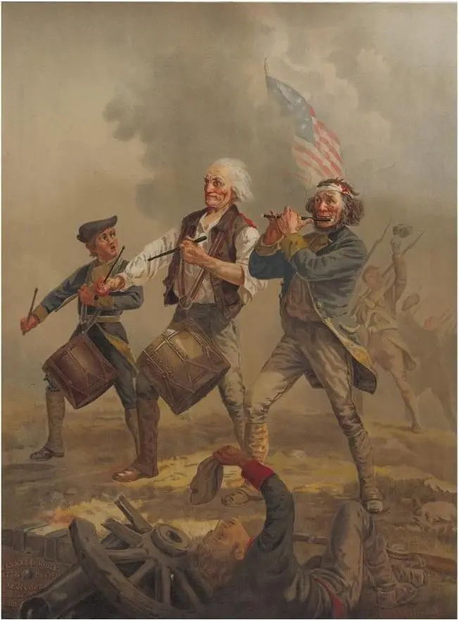 ЯнкиДудл Дух 1776го Гравюра с картины А М Уилларда Clay Cosack Co - фото 17