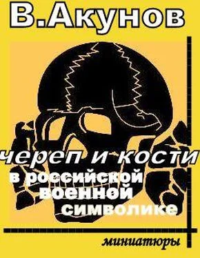 Вольфганг Акунов ЧЕРЕП И КОСТИ В РОССИЙСКОЙ ВОЕННОЙ СИМВОЛИКЕ. обложка книги