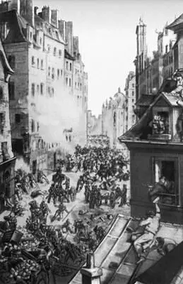 Бой в СентАнтуанском предместье в июньские дни 1848 Литография Дешана - фото 5