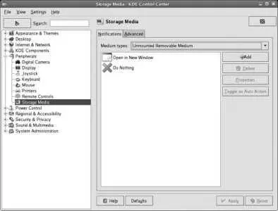 Select Unmounted Removable Medium in the Medium types menu Two actions will - фото 68