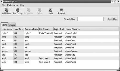 This window has two tabs one for managing groups and one for managing users - фото 99