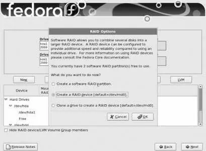 Select the option to Create a RAID device and click OK The Make RAID Device - фото 179